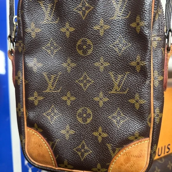 Authentic Louis Vuitton Danube Monogram Brown Messenger Crossbody Bag